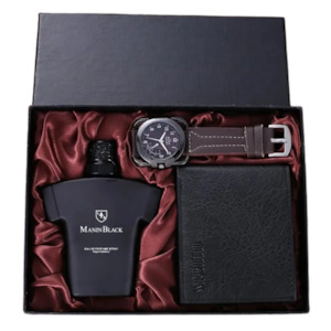 Gift Set: Valentines Day Special 3PC Gift set Leather wallet, Watch n Perfume for Men's