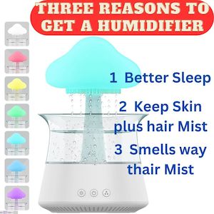300ml Home Decor Rain Cloud Mashroom Water Drip Humidifier, 7 Color LED Night Li&hellip;