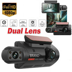 Car Accessories: Front & Inside 3-inch Car DVR Dual Lens Dash Cam, Loop-Recording Car Camera