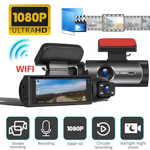 Car Accessories: Dual Lens HD Front & Inside G-Sensor Car DVR Wifi Dash Camera