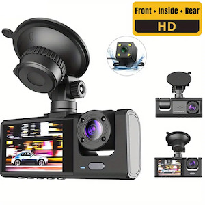 Car Accessories: 3 Channels Car Camera Video Recorder FRONT, REAR & INSIDE Car DVR Dash Camera