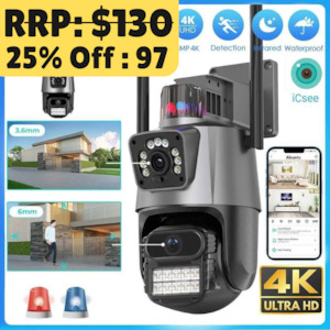Security Surveillance Cameras: 4K CCTV Camera 8MP WiFi Outdoor Dual Lens Wireless CCTV Home Security PTZ Camera