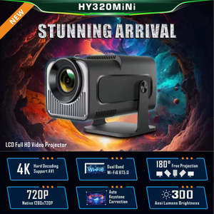 Audio: 2026 Newly Upgraded Magcubic HY320 Mini 4K 720P Portable Projector 300ANSI, Android 14