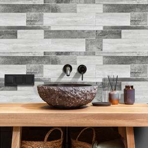 Frontpage: Grey Textured Subway Peel & Stick Vinyl Wall Tile – 10 Pack