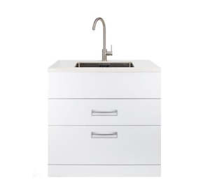 Laundry: AQUATICA STUDIO LAUNDRY TUB 900MM, DRAWER MODEL WITH COMPOSITE TOP