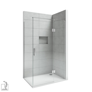 Tiled Shower Enclosures: Scenic 2-Sided Hinged Tiled Shower 1200mm x 900mm Right Hand - Chrome