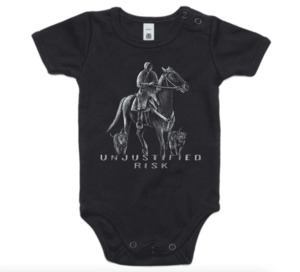 Products: Hog Hunting by Horseback Infant Onesie - Unjustified Risk