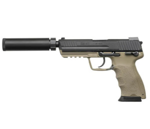 Gas Gun Gbb: Tokyo Marui - HK45 Tactical w/ Suppressor Two-Tone