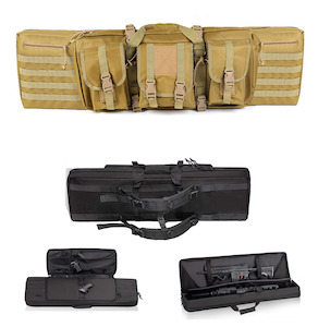 Gun Cases Bags: 100cm Dual Long Rifle Gun Bag Molle system - Tan