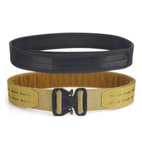 Belt: Tactical belt Quick release metal buckle laser cut MOLLE - Tan - M/XL