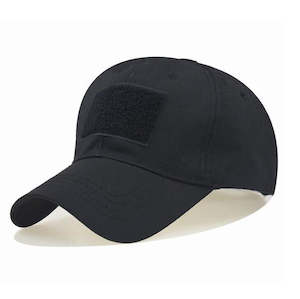Cap Hats: TACTICAL CAMO CAP VELCRO - Black