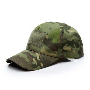 Cap Hats: TACTICAL CAMO CAP VELCRO - Green Multicam