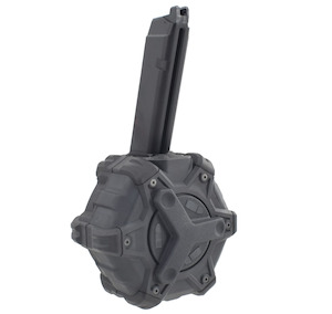 Pistol Magazine: WE Drum Magazine for G17 GBB Pistol - Black