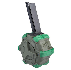 Pistol Magazine: WE Drum Magazine for 1911 GBB Pistol - OD Green