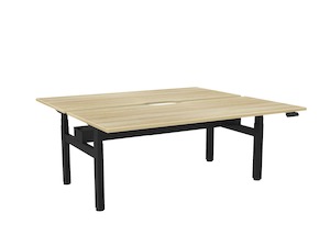 Haven Electric Double Sided Desk - Scallop Desktops