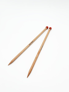 KnitPro Basix Beech Straight Needles 10mm 30cm (US 15 / 12")