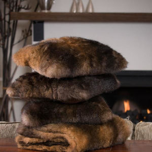 Natural Fur Cushion Possum Fur NZ - Basically Bush