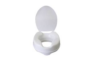 Toilet Seat - Raised 10cm (4") - White With Lid - Delta - (Q14002)