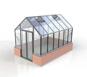 Glasshouses: 2.6m x 6.4m Glasshouse 4mm Toughened Glass with Black Frame