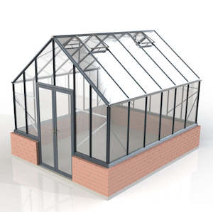 3.2m x 3.8m Elite Stonewall Glasshouse with Black Frame