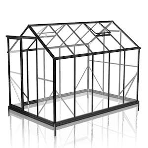 Glasshouses: 2m x 3.2m Glasshouse 4mm Toughened Glass with Black Frame