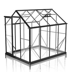 Glasshouses: 2m x 2.6m Glasshouse 4mm Toughened Glass with Black Frame
