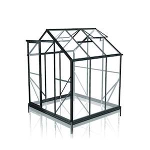 2m x 2m Glasshouse 4mm Toughened Glass with Black Frame