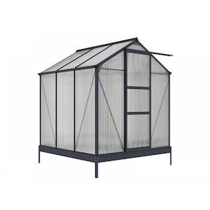 Polycarbonate: EcoHome 4mm Polycarbonate Greenhouse 1.8m x 1.8m - Grey Frame
