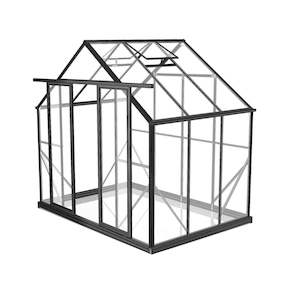 2.6m x 2m Polycarbonate Greenhouse - Black Frame