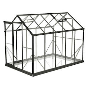 Polycarbonate: 2m x 3.2m Polycarbonate Greenhouse - Black Frame