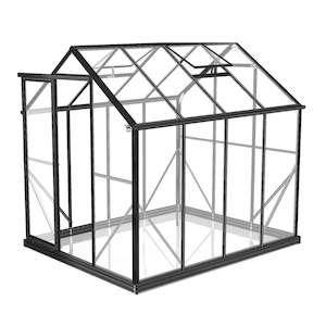 2m x 2.6m Polycarbonate Greenhouse - Black Frame