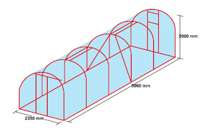 2.35m x 6.0m Timber Base Tunnel House