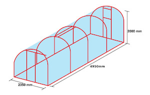 2.35m x 5.0m Timber Base Tunnel House