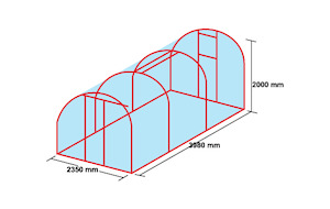Tunnel Houses: 2.35m x 4.0m Timber Base Tunnel House