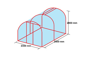 Tunnel Houses: 2.35m x 2.5m Timber Base Tunnel House