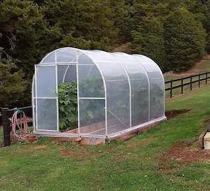 Aluminium Framed Tunnel House 2.36m x 3m - **FREE Aluminium Staging Shelf**