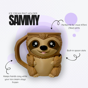 Products: Sammy the Sloth Ice Cream Pint Holder