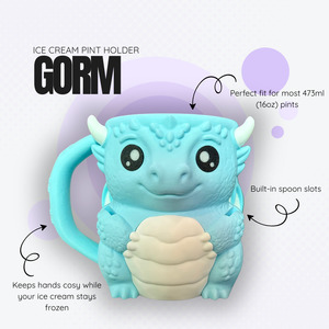 Products: Gorm the Light Blue Dragon Ice Cream Pint Holder