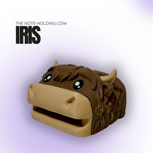Products: Iris the Note‑Holding Dark Brown Cow