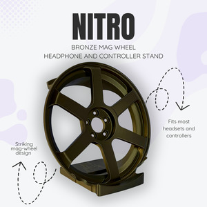 Controller Headset Stands: Nitro the Bronze Mag Wheel Headphone and Controller Stand