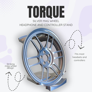 Torque the Silver Mag Wheel Headphone and Controller Stand