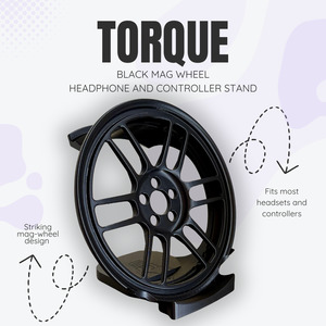 Controller Headset Stands: Torque the Black Mag Wheel Headphone and Controller Stand