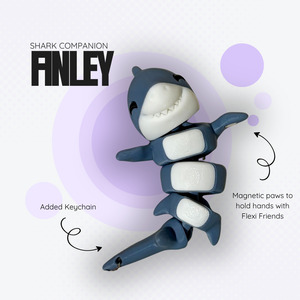 Blue: Finley the Shark Magnetic Companion
