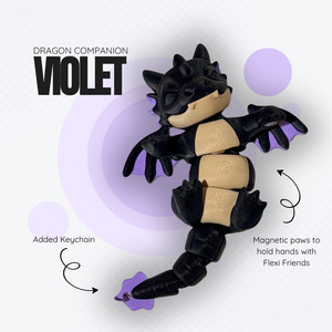Violet the Black and Purple Dragon Magnetic Companion