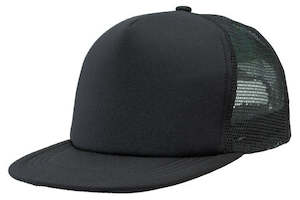 Snapback Caps: Flat Peak Trucker Cap – Bold 5-Panel Design, Breathable Mesh, Adjustable Fit