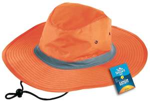 Traveler Hats: Hi Vis Reflector Safety Hat – UPF 50+ Sun Protection with Reflective Band(Orange Color)