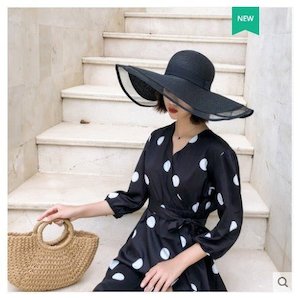 Straw Hats: Lady Fashion Woven Organza Straw Hat