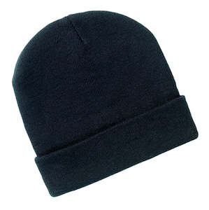 Acrylic Beanie – Knitted, Roll-Up Cuff, One Size Fits Most