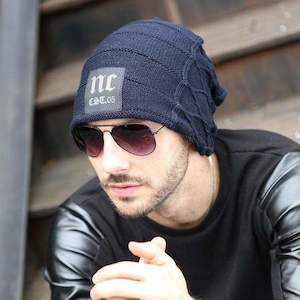 Double-Layer Wool Beanie – Thick Fleece-Lined Winter Hat for Men