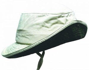 Washed Cotton Twill Bucket Hat with Camo Print Underside